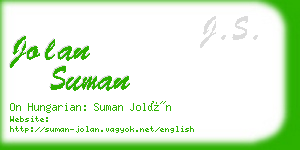 jolan suman business card